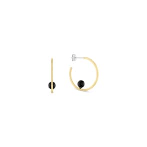 Tommy Hilfiger Creolen Semi-Precious Beads Goldig / Schwarz