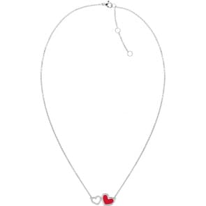 Tommy Hilfiger Collier Enamel Hearts Argenté / Rouge