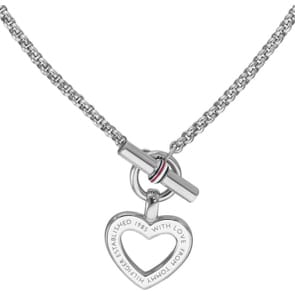 Tommy Hilfiger Collier avec Pendentif Cœur Argenté
