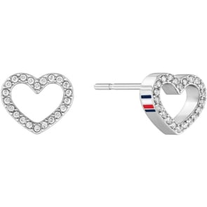 Tommy Hilfiger Clous d'oreilles Enamel Hearts Argenté