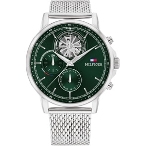 Tommy Hilfiger Stewart Day Date Silbrig / Grün