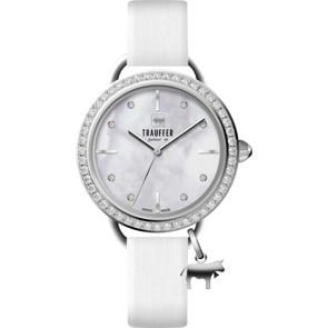 Trauffer Damen Silbrig / Weiss mit Chüehli Charm