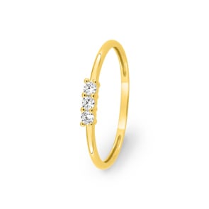 Trilogie Ring 375/9 K Gelbgold mit Zirkonia