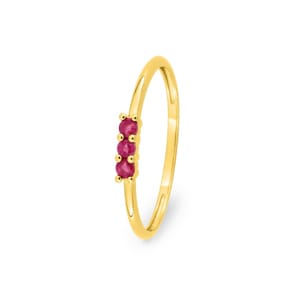 Trilogie Ring 750/18 Gelbgold mit Rubinen