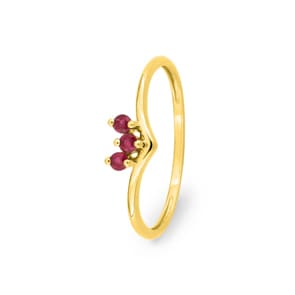 Trilogie Ring 750/18 Gelbgold mit Rubinen
