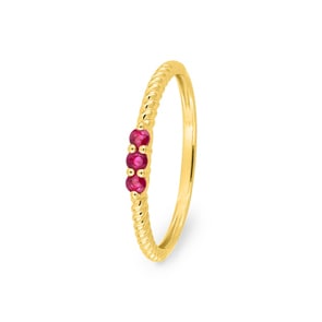 Trilogie Ring 750/18 Gelbgold mit Rubinen