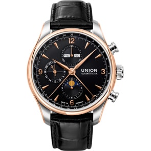 Union Glashütte Belisar Chronograph Mondphase Bicolor Schwarz - Englische Version