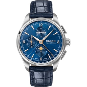Union Glashütte Belisar Chronographe Phases de Lune Bleu 42mm