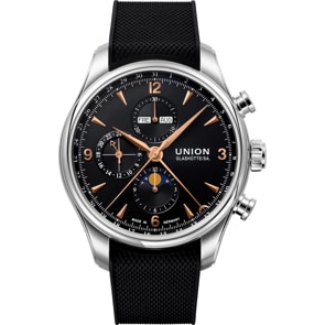 Union Glashütte Belisar Chronographe Phases de Lune Noir - Version Anglaise