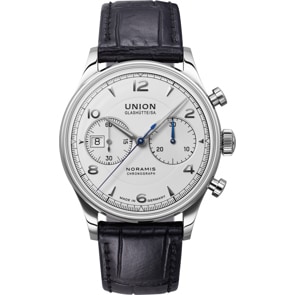 Union Glashütte Noramis Chronograph Automatik Silbrig / Leder