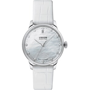 Union Glashütte Seris Datum Automatik Perlmutt / Leder