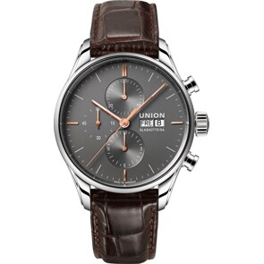 Union Glashütte Viro Chronographe Automatique Gris / Cuir