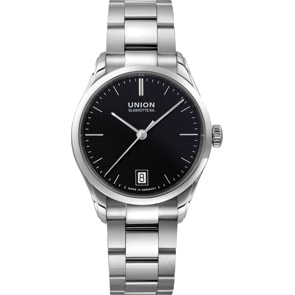 Union Glashütte Viro Datum 34mm Automatik Schwarz / Edelstahl