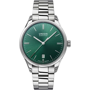 Union Glashütte Viro Datum 39mm Automatik Grün / Edelstahl