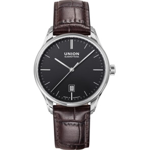 Union Glashütte Viro Datum 41mm Automatik Schwarz / Leder