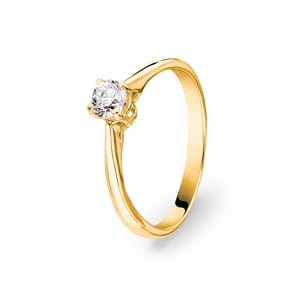 Verlobungsring 750/18 K Gelbgold mit Diamant 0.30 ct H/si