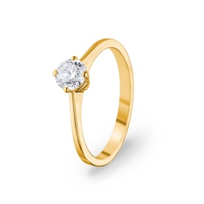 Verlobungsring 750/18 K Gelbgold mit Diamant 0.51 ct H/si