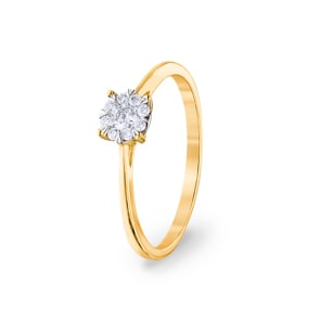 Bague de fiançailles or jaune 750/18 ct avec diamants 0.15 ct H/si by CHRISTIAN