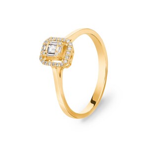 Verlobungsring 750/18 K Gelbgold mit Diamanten 0.16 ct. H/si
