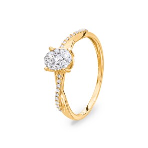 Verlobungsring 750/18 K Gelbgold mit Diamanten 0.23 ct H/si