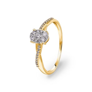 Verlobungsring 750/18 K Gelbgold mit Diamanten 0.23 ct H/si