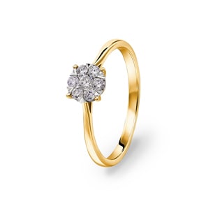 Verlobungsring 750/18 K Gelbgold mit Diamanten 0.25 ct H/si by CHRISTIAN