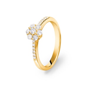 Verlobungsring 750/18 K Gelbgold mit Diamanten 0.31 ct H/si