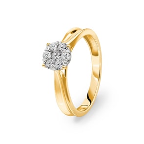 Verlobungsring 750/18 K Gelbgold mit Diamanten 0.33 ct H/si by CHRISTIAN