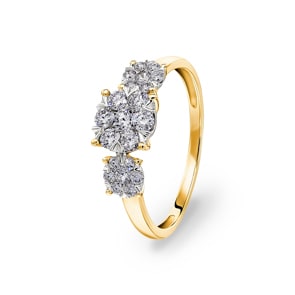 Bague de fiançailles or jaune 750/18 ct avec diamants 0.50 ct H/si by CHRISTIAN