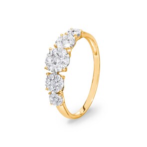 Bague de fiançailles or jaune 750/18 ct avec diamants 0.50 ct H/si by CHRISTIAN