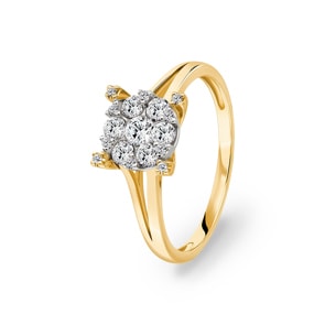 Bague de fiançailles or jaune 750/18 ct avec diamants 0.50 ct H/si by CHRISTIAN