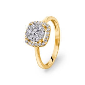 Bague de fiançailles or jaune 750/18 ct avec diamants 0.50 ct H/si by CHRISTIAN