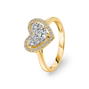 Bague de fiançailles or jaune 750/18 ct avec diamants 0.51 ct H/si by CHRISTIAN