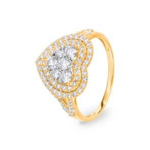 Bague de fiançailles or jaune 750/18 ct avec diamants 1.00 ct H/si by CHRISTIAN