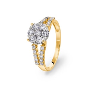 Verlobungsring 750/18 K Gelbgold mit Diamanten 1.00 ct H/si by CHRISTIAN