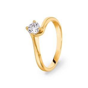 Solitärring 750/18 K Gelbgold mit Zirkonia Ø 56