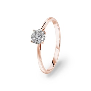 Bague de fiançailles or rosé 750/18 ct avec diamants 0.15 ct H/si by CHRISTIAN