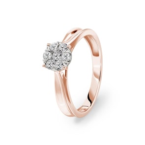 Verlobungsring 750/18 K Roségold mit Diamanten 0.33 ct H/si by CHRISTIAN