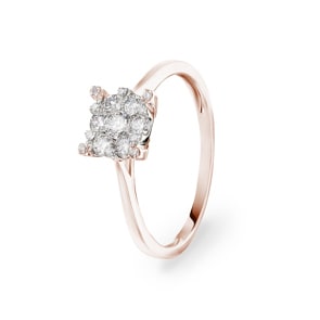 Verlobungsring 750/18 K Roségold mit Diamanten 0.33 ct H/si