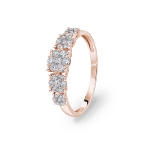 Bague de fiançailles or rosé 750/18 ct avec diamants 0.50 ct H/si by CHRISTIAN