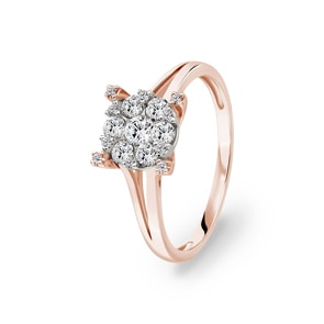 Bague de fiançailles or rosé 750/18 ct avec diamants 0.50 ct H/si by CHRISTIAN