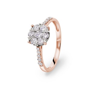 Bague de fiançailles or rosé 750/18 ct avec diamants 0.75 ct H/si by CHRISTIAN