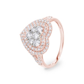 Bague de fiançailles or rosé 750/18 ct avec diamants 1.00 ct H/si by CHRISTIAN