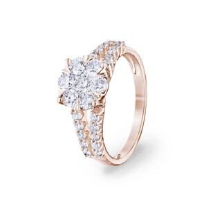 Bague de fiançailles or rosé 750/18 ct avec diamants 1.00 ct H/si by CHRISTIAN