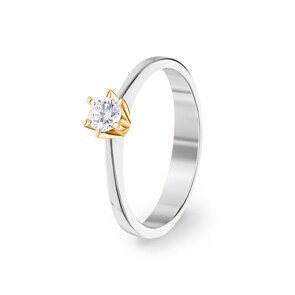 Verlobungsring 750/18 K Weissgold mit Diamant 0.21 ct H/vs