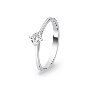 Verlobungsring 750/18 K Weissgold mit Diamant 0.23 ct H/si