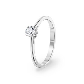 Bague de fiançailles or gris 750/18 ct avec diamant 0.25 ct H/si