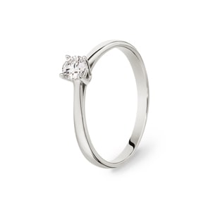 Verlobungsring 750/18 K Weissgold mit Diamant 0.25 ct H/si
