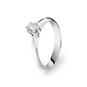 Verlobungsring 750/18 K Weissgold mit Diamant 0.29 ct H/si