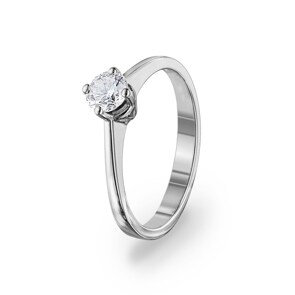 Verlobungsring 750/18 K Weissgold mit Diamant 0.40 ct H/si